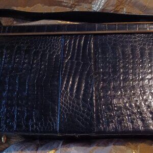 Vintage Vassar  Genuine Black Alligator Skin Handbag